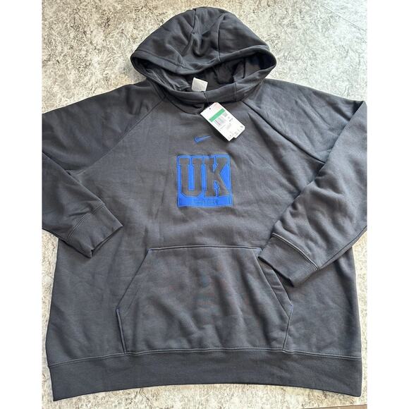 Nike Tops - NWT Women’s Nike Kentucky Wildcats Essential Funnel Neck Hoodie XL Charcoal X-LG